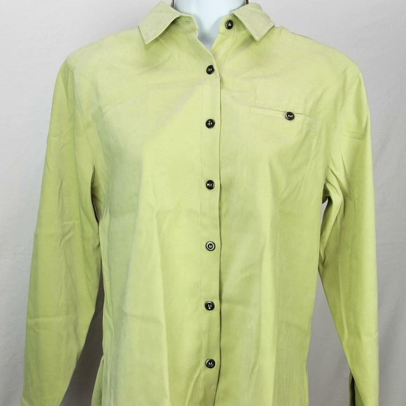 Chadwicks 10P Lime Green Long-sleeved Soft Real Comfort Button Front Shirt - Picture 3 of 6